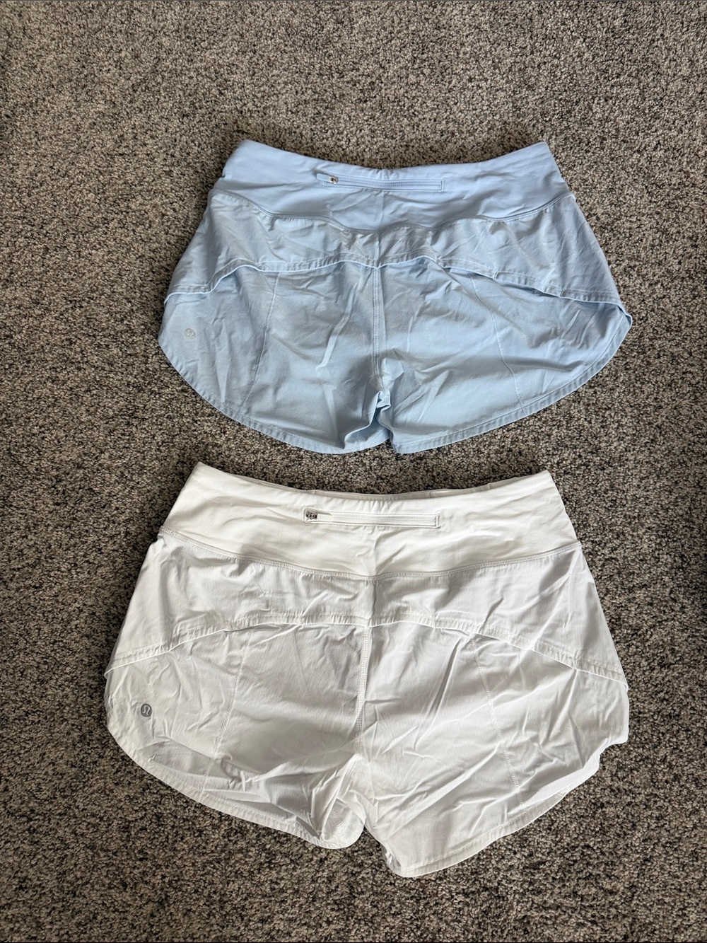 lululemon athletica Light Blue and White Women's Athletic Shorts - 2 Pack